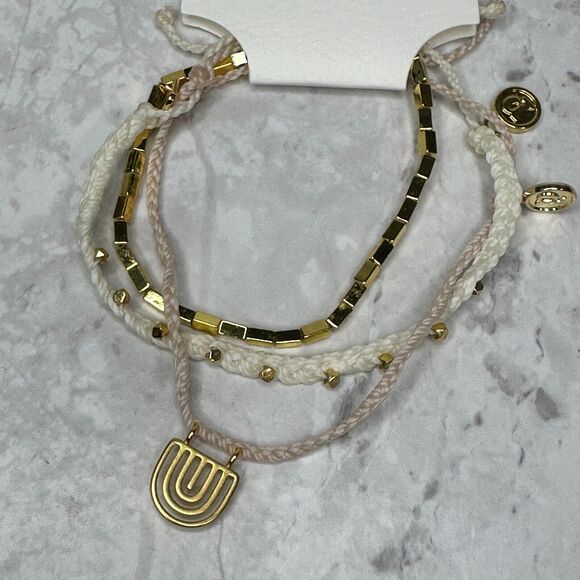 PuraVida Pura Vida Golden Rainbow Bracelet Stack Set of 3 - Picture 6 of 11